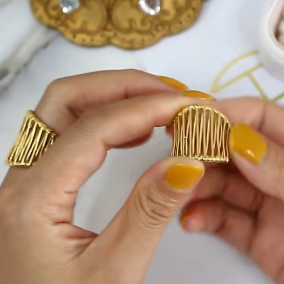 New Stunning Large Gold Mesh Design Boho Ring - Picture 8 of 10